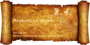 Moskovitz Andor névjegykártya
